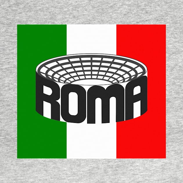 Roma funny Colosseum Italia Flag Typography Souvenir by peter2art